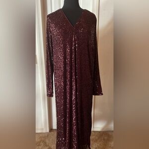 H&M NWT never worn beautiful garnet sequin shift dress.